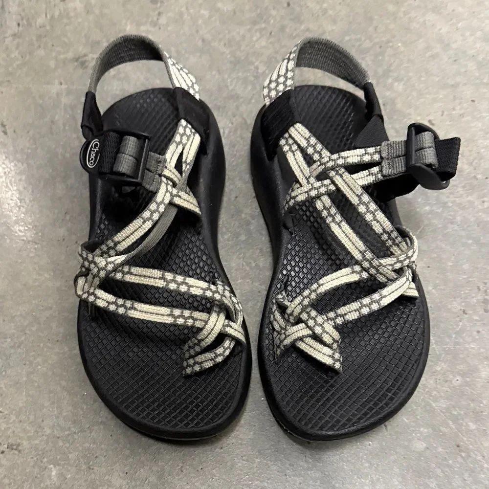 Chaco Black and Cream Strappy Sandals